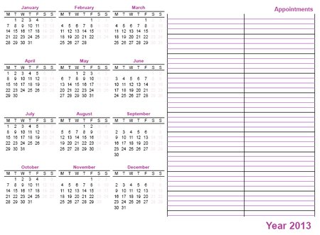 Printable Calendar 2013 – Home Life Weekly